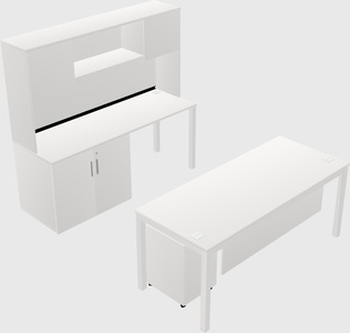 Parallel desk + cabinet
