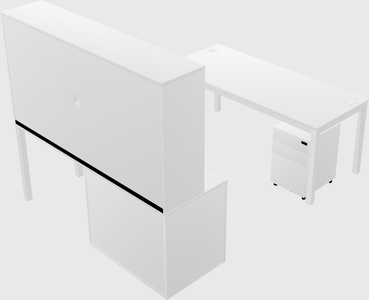 Parallel desk + cabinet
