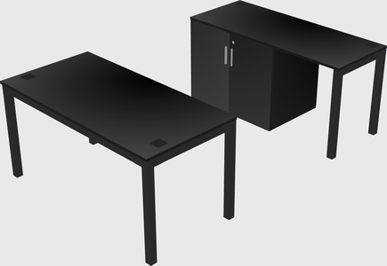 Parallel desk + cabinet