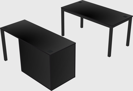Parallel desk + cabinet