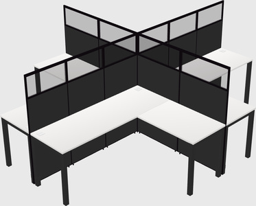 Shared l-shaped cubicles