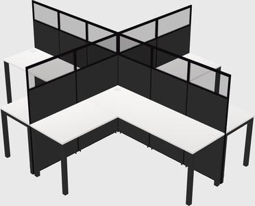 Shared l-shaped cubicles