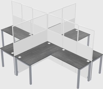 Shared l-shaped cubicles