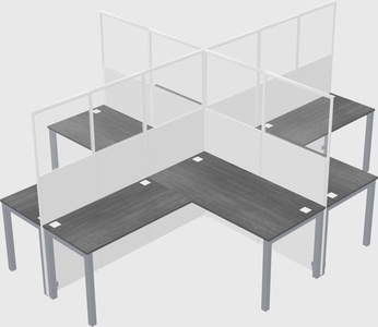 Shared l-shaped cubicles