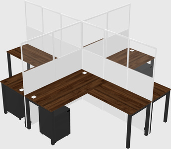 Shared l-shaped cubicles