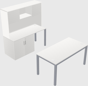 Parallel desk + cabinet