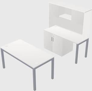 Parallel desk + cabinet