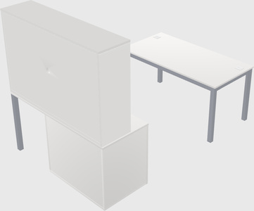 Parallel desk + cabinet