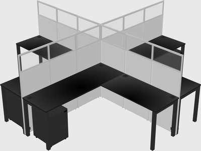 Shared l-shaped cubicles