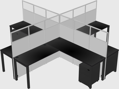 Shared l-shaped cubicles