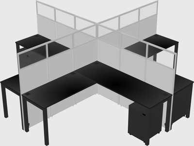Shared l-shaped cubicles