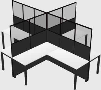 Shared l-shaped cubicles
