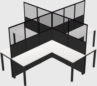 Shared l-shaped cubicles