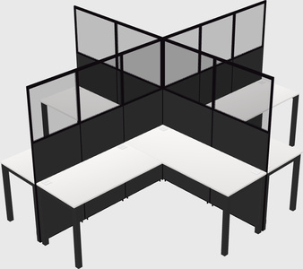 Shared l-shaped cubicles
