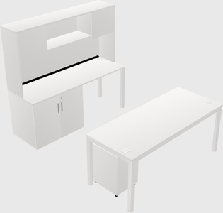 Parallel desk + cabinet