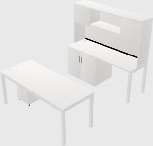 Parallel desk + cabinet
