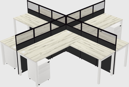 Shared l-shaped cubicles