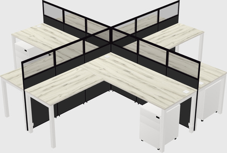 Shared l-shaped cubicles