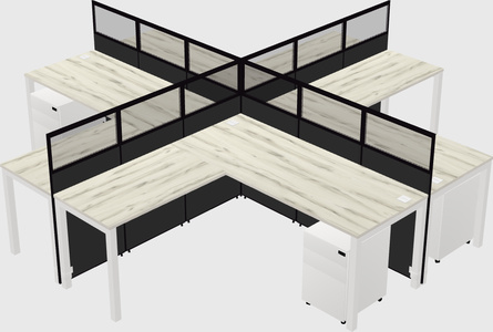 Shared l-shaped cubicles