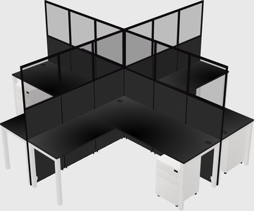 Shared l-shaped cubicles