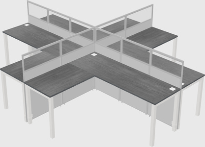 Shared l-shaped cubicles