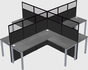 Shared l-shaped cubicles
