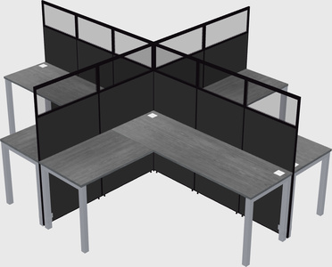 Shared l-shaped cubicles