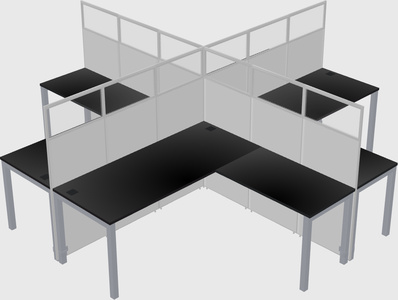 Shared l-shaped cubicles