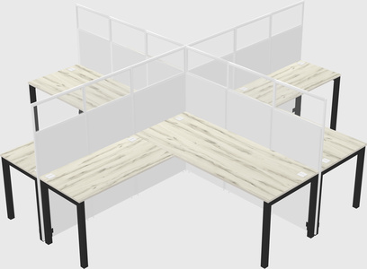 Shared l-shaped cubicles