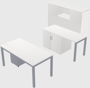 Parallel desk + cabinet