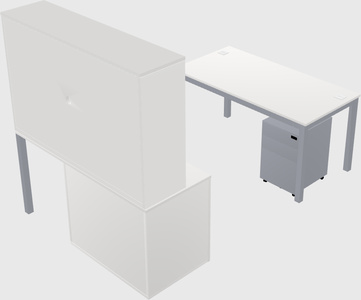 Parallel desk + cabinet