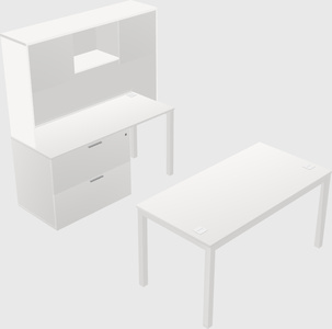Parallel desk + file cabinet