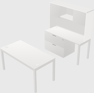 Parallel desk + file cabinet