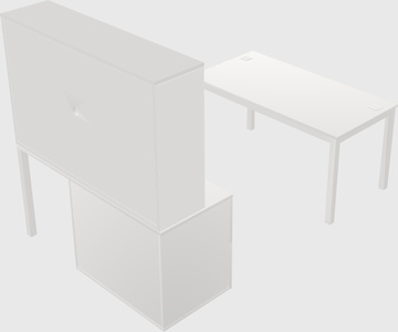 Parallel desk + file cabinet