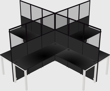 Shared l-shaped cubicles