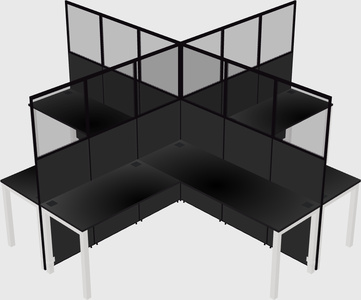 Shared l-shaped cubicles