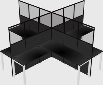Shared l-shaped cubicles