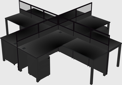 Shared l-shaped cubicles