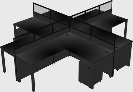 Shared l-shaped cubicles