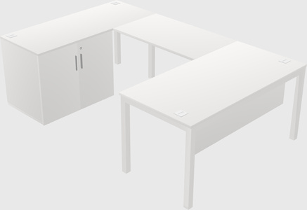 Bureau + armoire en u