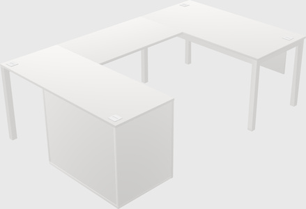 Bureau + armoire en u