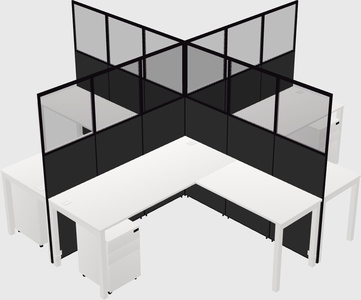 Shared l-shaped cubicles