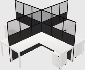 Shared l-shaped cubicles