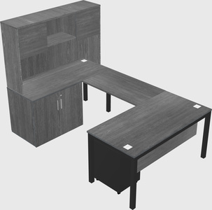 Bureau + armoire en u