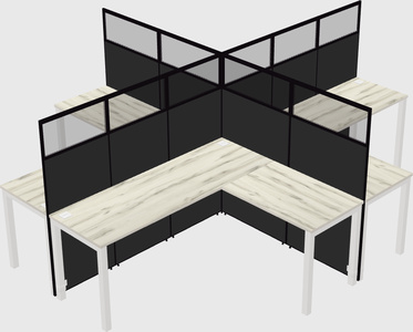 Shared l-shaped cubicles