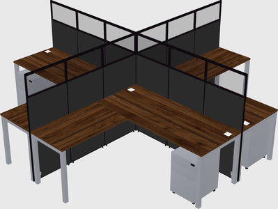 Shared l-shaped cubicles