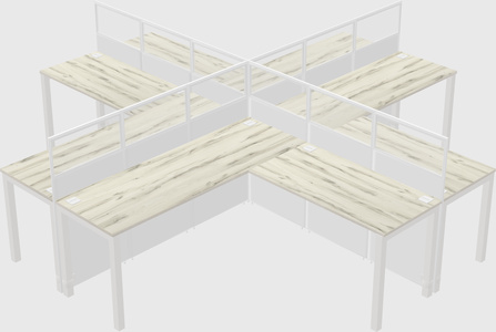 Shared l-shaped cubicles