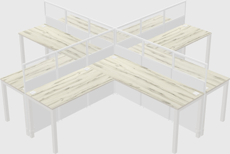 Shared l-shaped cubicles