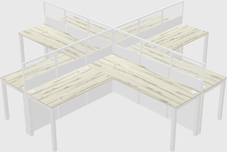 Shared l-shaped cubicles