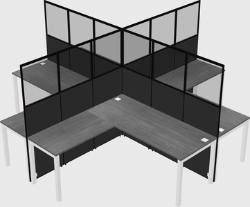 Shared l-shaped cubicles